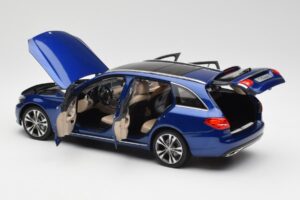 Mercedes C-Class S205 T-Modell Brilliant Син Металик Norev 1:18 B66960257 Метал — снимка 5 от 8