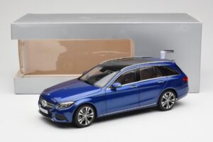 Mercedes C-Class S205 T-Modell Brilliant Син Металик Norev 1:18 B66960257 Метал — снимка 8 от 8