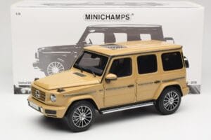 Mercedes G-Class G 500 W463A Solarbeam Yellow Metallic Minichamps 1:18 113037108 Метал — снимка 8 от 8