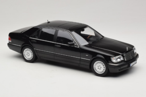 Mercedes S-Class W140 S600 Obsidian Black Metallic Norev 1:18 183045 Метал — снимка 6 от 8