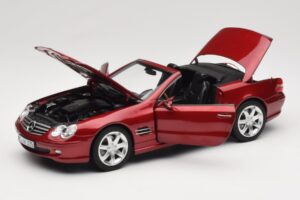 Mercedes SL 500 R230 Red Metallic Ограничено Издание Norev 1:18 183841 Метал — снимка 2 от 8