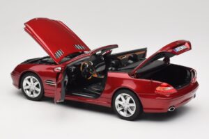 Mercedes SL 500 R230 Red Metallic Ограничено Издание Norev 1:18 183841 Метал — снимка 5 от 8