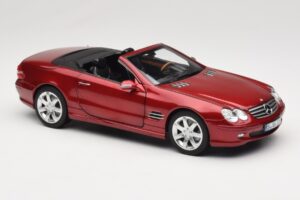 Mercedes SL 500 R230 Red Metallic Ограничено Издание Norev 1:18 183841 Метал — снимка 6 от 8
