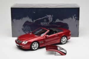 Mercedes SL 500 R230 Red Metallic Ограничено Издание Norev 1:18 183841 Метал — снимка 8 от 8