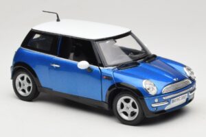 Mini Cooper R50 Син с Бял Покрив Mondo Motors 1:18 MINI004 Метал — снимка 6 от 8