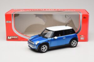 Mini Cooper R50 Син с Бял Покрив Mondo Motors 1:18 MINI004 Метал — снимка 8 от 8