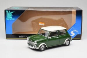 Mini Cooper S British Racing Зелен & Old English Бял Solido 1:18 8021 Метал — снимка 8 от 8