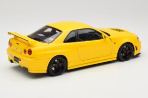 Nissan Skyline GT-R R34 Customized Version Жълт MotorHelix 1:18 M83412 Метал — снимка 3 от 8