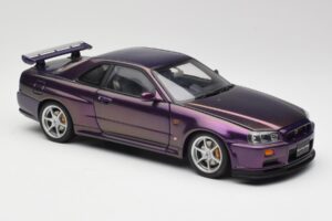 Nissan Skyline GT-R R34 V-Spec Midnight Лилав AUTOart 1:18 77305 Метал — снимка 6 от 8