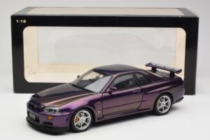 Nissan Skyline GT-R R34 V-Spec Midnight Лилав AUTOart 1:18 77305 Метал — снимка 8 от 8
