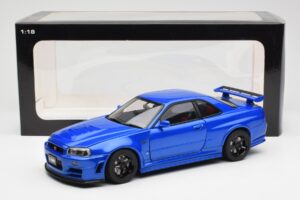 Nissan Skyline GT-R R34 NISMO Z-Tune Bayside Син AUTOart 1:18 77354 Композит — снимка 8 от 8