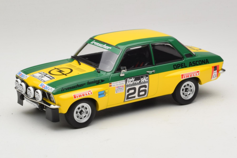 Opel Ascona A #26 W. Rohrl / J. Berger RAC Rally 1973 MCG 1:18 MCG18346R Метал