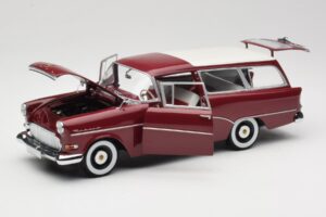 Opel Rekord P1 Caravan Червен Minichamps 1:18 180043211 Метал — снимка 2 от 8