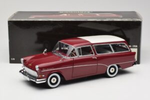 Opel Rekord P1 Caravan Червен Minichamps 1:18 180043211 Метал — снимка 8 от 8