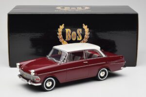 Opel Rekord P2 Тъмночервен & Бял BoS Models 1:18 BOS415 Смола — снимка 6 от 6
