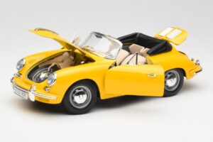 Porsche 356B Кабриолет Жълт Bburago 1:18 3031 Метал — снимка 2 от 8