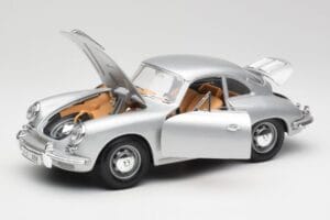 Porsche 356B Сребрист & Кафяв Интериор Bburago 1:18 3021-M2 Метал — снимка 2 от 8