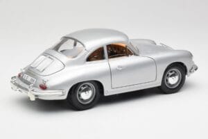 Porsche 356B Сребрист & Кафяв Интериор Bburago 1:18 3021-M2 Метал — снимка 3 от 8