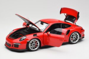 Porsche 911 991 GT3 RS Guards Червен Сребристи Джанти AUTOart 1:18 78165 Метал — снимка 2 от 8