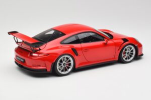 Porsche 911 991 GT3 RS Guards Червен Сребристи Джанти AUTOart 1:18 78165 Метал — снимка 3 от 8