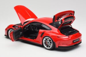 Porsche 911 991 GT3 RS Guards Червен Сребристи Джанти AUTOart 1:18 78165 Метал — снимка 5 от 8