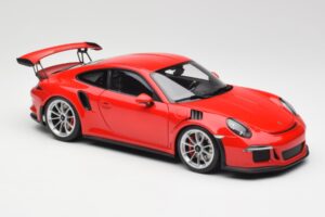 Porsche 911 991 GT3 RS Guards Червен Сребристи Джанти AUTOart 1:18 78165 Метал — снимка 6 от 8