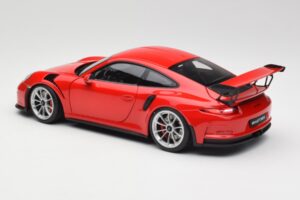 Porsche 911 991 GT3 RS Guards Червен Сребристи Джанти AUTOart 1:18 78165 Метал — снимка 7 от 8
