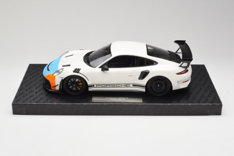 Porsche 911 991.2 GT3 RS Manthey Racing Бял & Синьо & Оранжев Minichamps 1:18 MR-911-GT3RS-1805 Метал