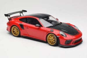 Porsche 911 991.2 GT3 RS Weissach Package Guards Red Златни Магнезиеви Джанти Minichamps 1:18 153068236 Метал — снимка 4 от 6
