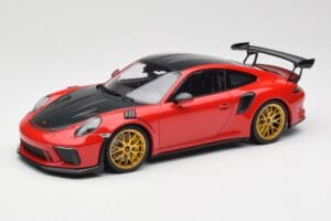Porsche 911 991.2 GT3 RS Weissach Package Guards Red Златни Магнезиеви Джанти Minichamps 1:18 153068236 Метал