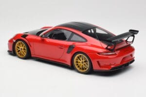 Porsche 911 991.2 GT3 RS Weissach Package Guards Red Златни Магнезиеви Джанти Minichamps 1:18 153068236 Метал — снимка 5 от 6