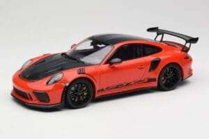 Porsche 911 991.2 GT3 RS Weissach Package Lava Orange Wording Черни Магнезиеви Джанти Minichamps 1:18 153068226 Метал