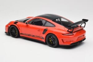 Porsche 911 991.2 GT3 RS Weissach Package Lava Orange Wording Черни Магнезиеви Джанти Minichamps 1:18 153068226 Метал — снимка 5 от 6