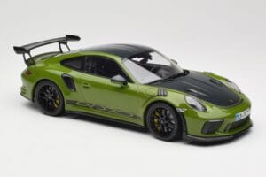 Porsche 911 991.2 GT3 RS Weissach Package Lizard Green Wording & Черни Магнезиеви Джанти Minichamps 1:18 155068232 Метал — снимка 4 от 6