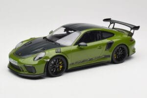 Porsche 911 991.2 GT3 RS Weissach Package Lizard Green Wording & Черни Магнезиеви Джанти Minichamps 1:18 155068232 Метал