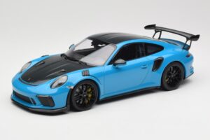 Porsche 911 991.2 GT3 RS Weissach Package Shark Blue Черни Магнезиеви Джанти Minichamps 1:18 153068224 Метал