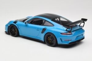 Porsche 911 991.2 GT3 RS Weissach Package Shark Blue Черни Магнезиеви Джанти Minichamps 1:18 153068224 Метал — снимка 5 от 6