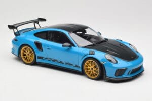 Porsche 911 991.2 GT3 RS Weissach Package Shark Blue Wording Златни Магнезиеви Джанти Minichamps 1:18 153068237 Метал — снимка 4 от 6