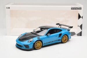Porsche 911 991.2 GT3 RS Weissach Package Shark Blue Wording Златни Магнезиеви Джанти Minichamps 1:18 153068237 Метал — снимка 6 от 6