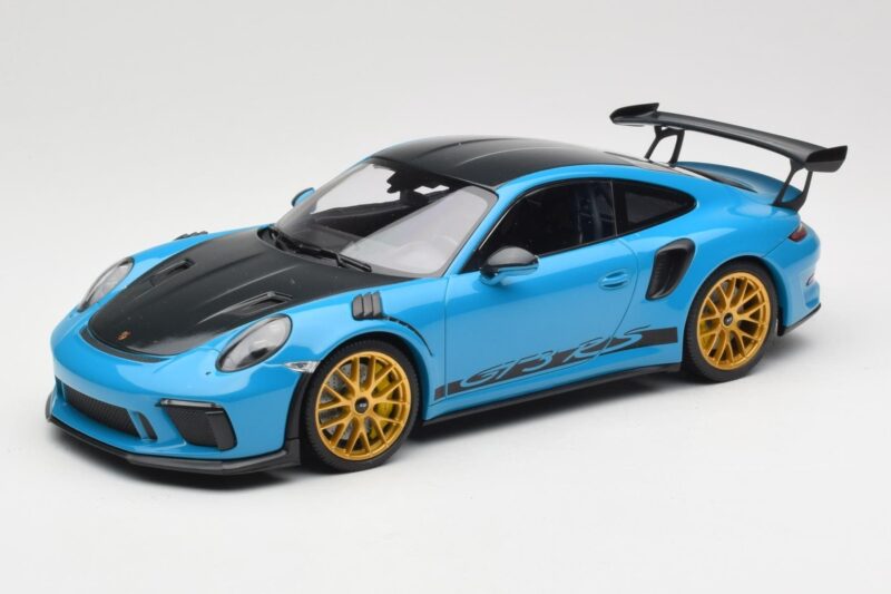 Porsche 911 991.2 GT3 RS Weissach Package Shark Blue Wording Златни Магнезиеви Джанти Minichamps 1:18 153068237 Метал