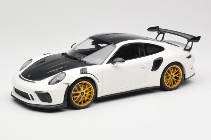 Porsche 911 991.2 GT3 RS Weissach Package Бял Златни Магнезиеви Джанти Minichamps 1:18 153068238 Метал