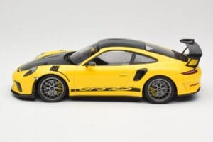 Porsche 911 991.2 GT3 RS Жълт Weissach Package Platinum Wheels Minichamps 1:18 155068221 Метал — снимка 3 от 6