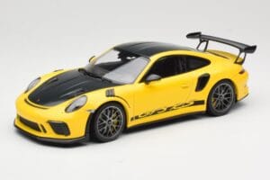 Porsche 911 991.2 GT3 RS Жълт Weissach Package Platinum Wheels Minichamps 1:18 155068221 Метал