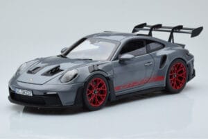 Porsche 911 992 GT3 RS Arctic Сив Pyro Червен Norev 1:18 187350 Метал