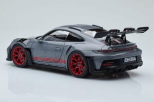 Porsche 911 992 GT3 RS Arctic Сив Pyro Червен Norev 1:18 187350 Метал — снимка 7 от 8
