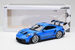 Porsche 911 992 GT3 RS Син & Сребристи Джанти & Черен Декор Minichamps 1:18 153062234 Метал — снимка 6 от 6