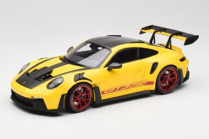 Porsche 911 992 GT3 RS Racing Yellow Weissach Package & Red Wheels Minichamps 1:18 110062025 Метал