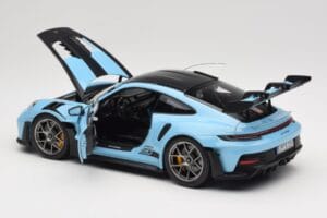 Porsche 911 992 GT3 RS Weissach Pack Gulf Blue Norev 1:18 187367 Метал — снимка 5 от 8