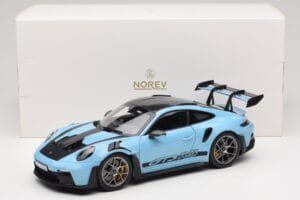 Porsche 911 992 GT3 RS Weissach Pack Gulf Blue Norev 1:18 187367 Метал — снимка 8 от 8