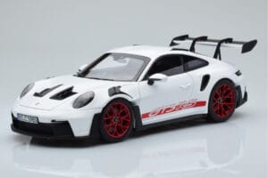Porsche 911 992 GT3 RS Бял Pyro Червен Norev 1:18 187352 Метал
